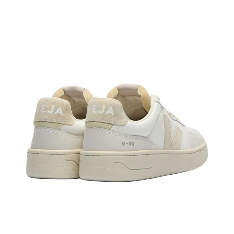 VEJA V 90 Low Top Skateboard Shoes Unisex White-4