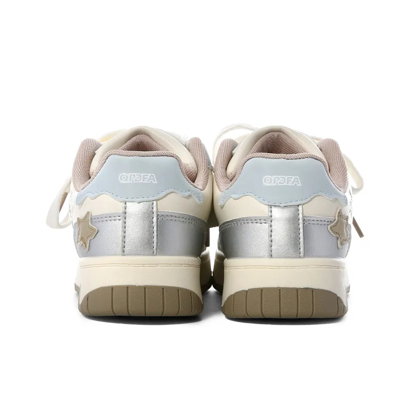 Lovely You Lightweight Low-Top Skateboard Shoes Women's Beige Silver-27