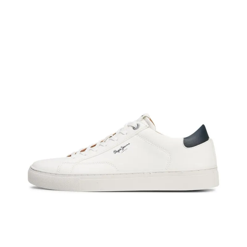 Pepe Jeans Abrasion Resistant Low Top Skateboard Shoes Men's White-0
