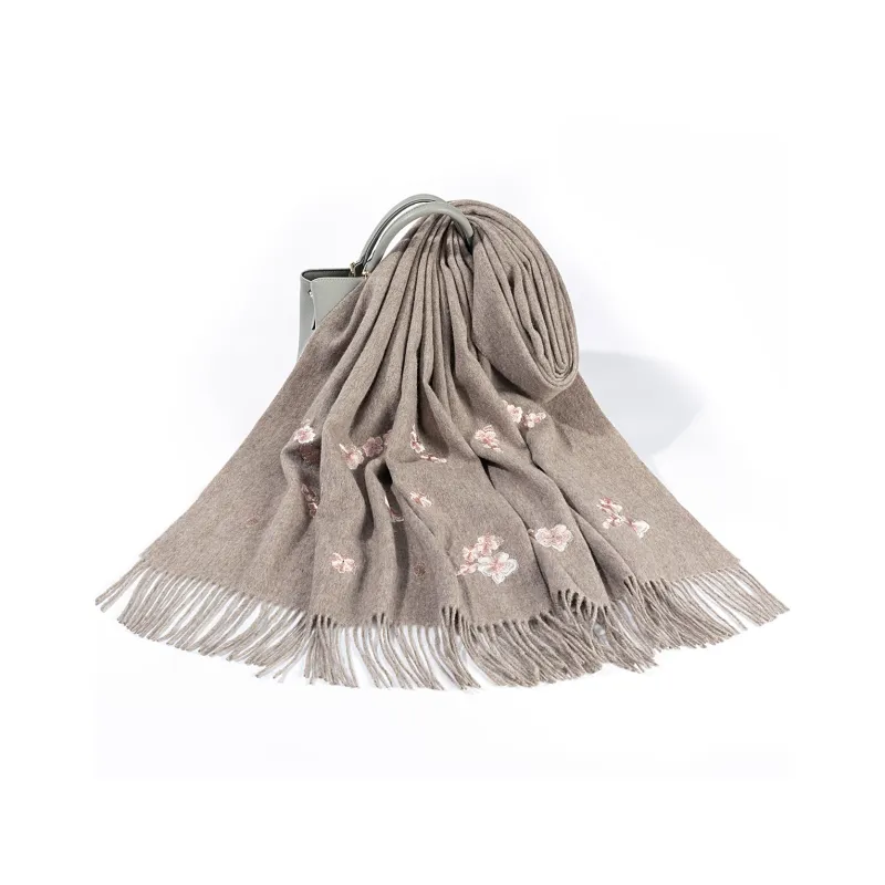 Shanghai Story Sheep Wool Knit Scarves Women's 3 Colors Available For Selection-21