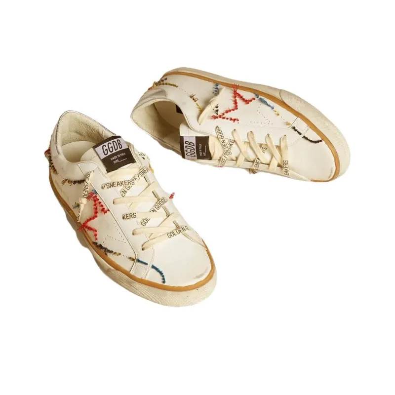 Golden Goose Super Star Low Top Skateboard Shoes Women's Beige-2