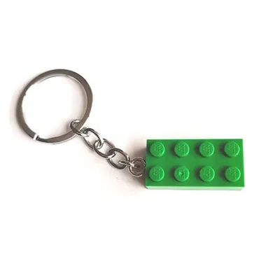 LEGO Metallic Green 2x4 Bead Keychain Building Blocks 854083-3