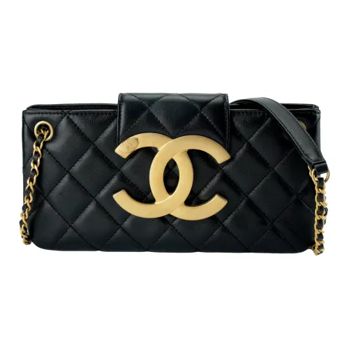 CHANEL Sheepskin Baguette Bag, Shoulder Bag, Crossbody Bag Women's Black