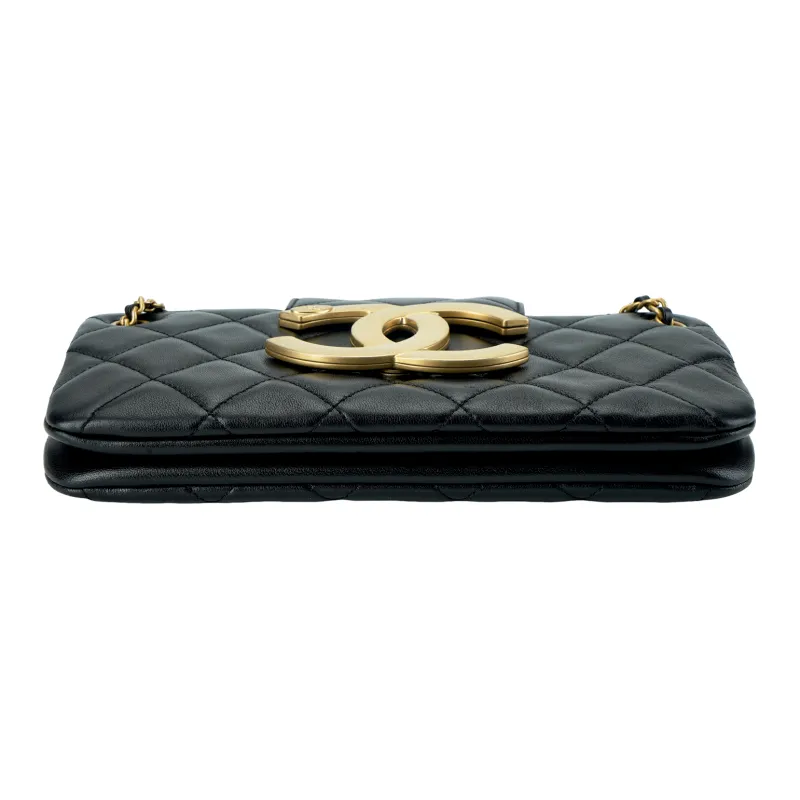 CHANEL Sheepskin Baguette Bag, Shoulder Bag, Crossbody Bag Women's Black-3