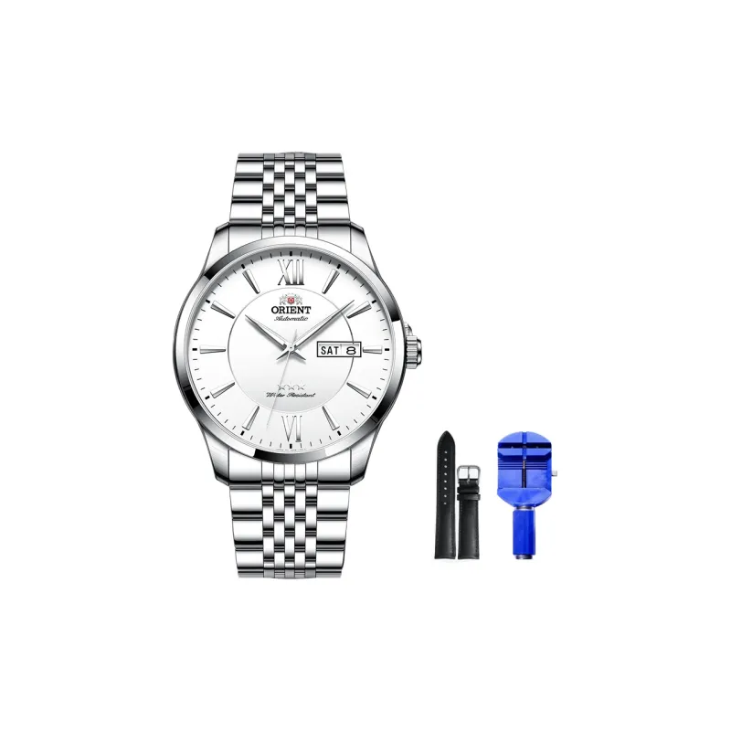 ORIENT Automatic Mechanical Movement Stainless Steel Strap Watch Men's Watches White Dial-5