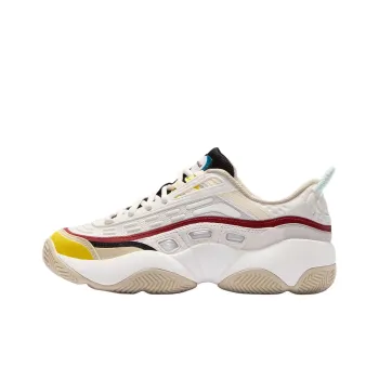Pigalle x FILA FUSION FIRE Flame Shoes Anti Slip Wear Resistant Low Top Vintage Basketball Shoes Women's Beige