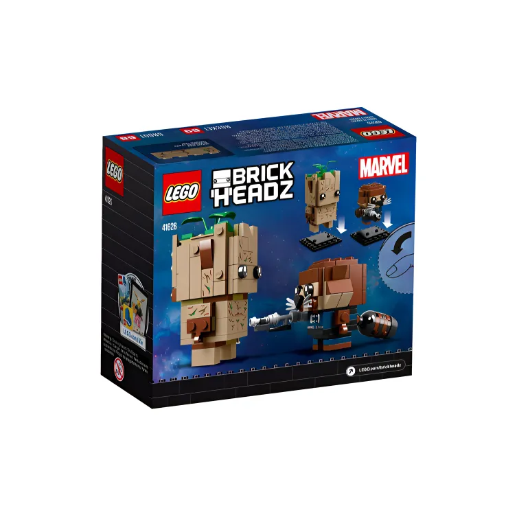 LEGO Brickheadz Groot Rocket Raccoon Guardians Of The Galaxy Building Blocks 189 41626-3