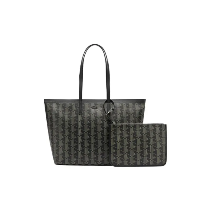 LACOSTE PVC Tote Bag, Shopping Bag, Shoulder Bag Tubas Women's Black-0