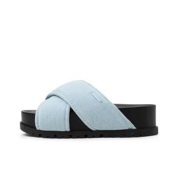 CHARLES&KEITH Composite Sole Slide Slippers 4cm Women's Light Blue Light Blue