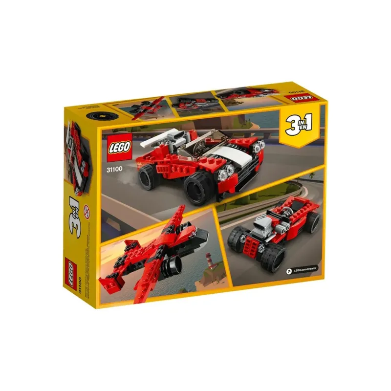 LEGO LOGO Creator Creator3 3 in 1 Racing Car Building Blocks 134 Pcs/pzs 31100-3