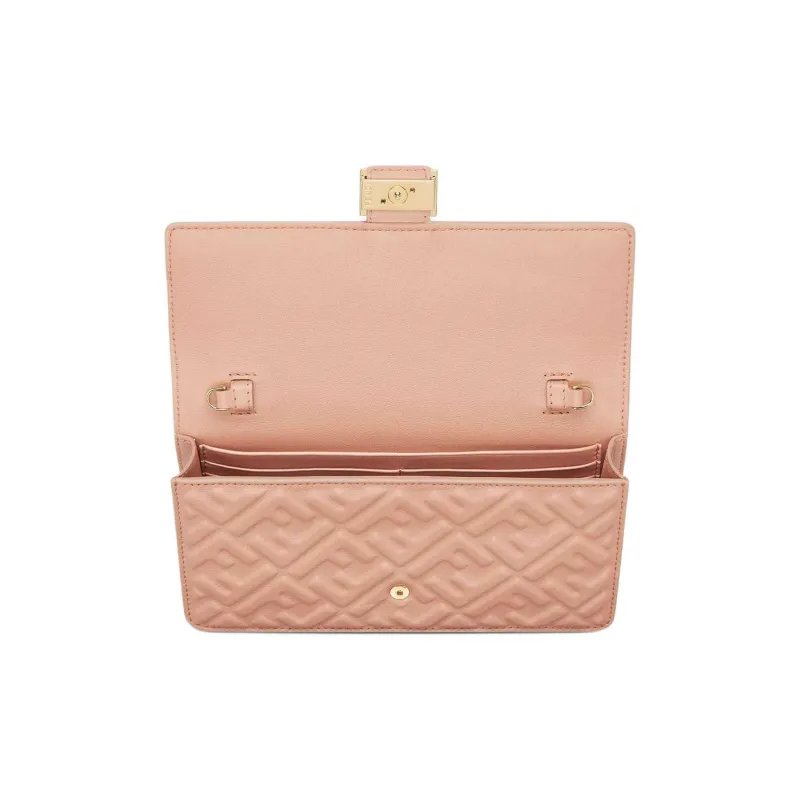 FENDI Baguette Lambskin Portable Crossbody Bag Shoulder Bag Women's Pink-3