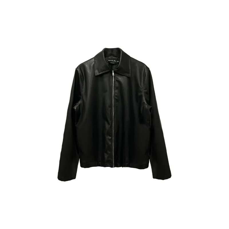 WANNA LAB Leather Jacket Unisex Black-1