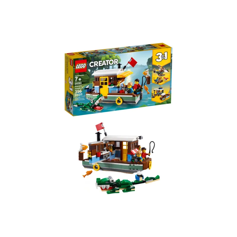 LEGO LOGO Creator 3 in 1 Riverside Boat House Building Blocks 396 Pcs/pzs 31093-3