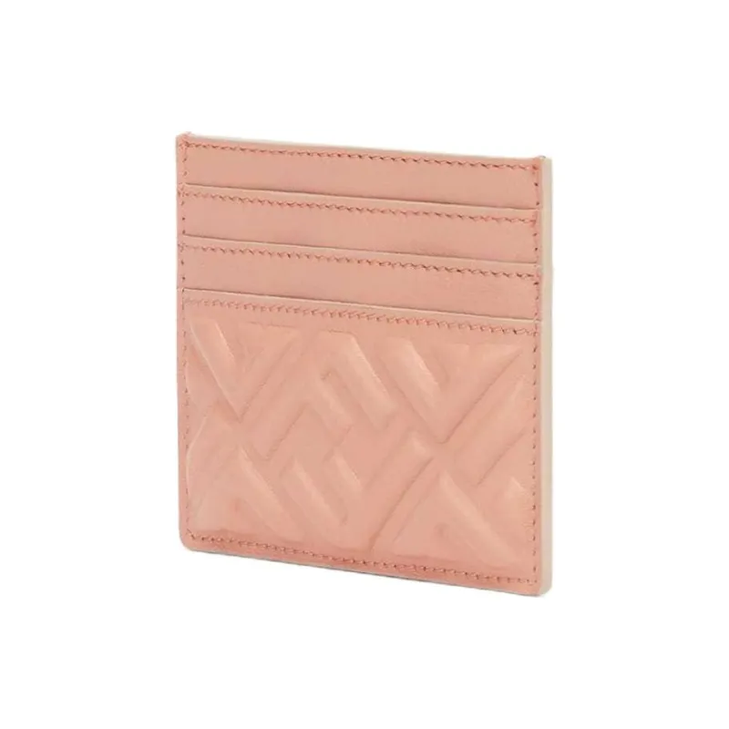 FENDI Baguette Lambskin Card Holder Women's Orange Pink-1