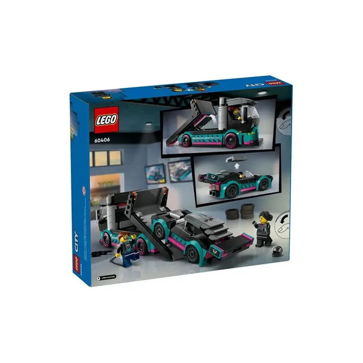 LEGO Race Car And Car Carrier Truck Building Blocks 60406-0