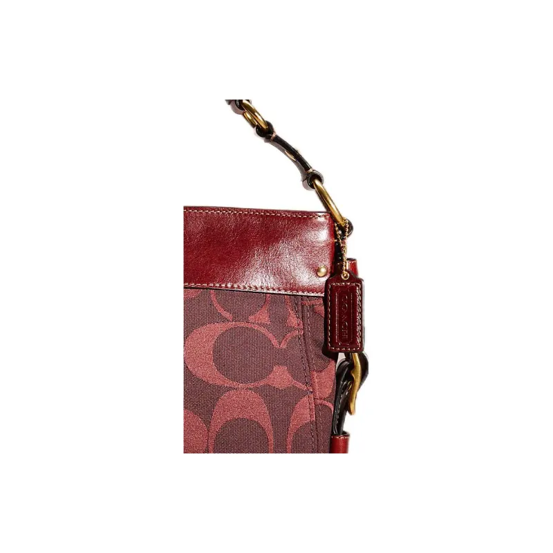COACH Zoe Signature Fabric Tote Bag Shopping Bag Handbag Large Size Women's Red-2