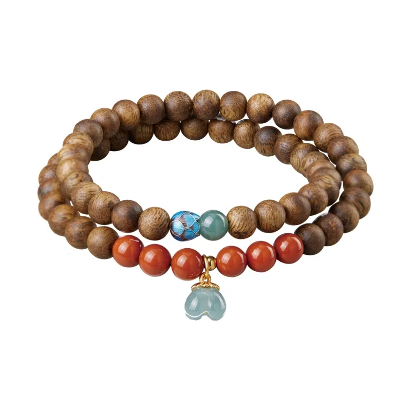 Moonstone Edge Agarwood Bracelets Women's-0