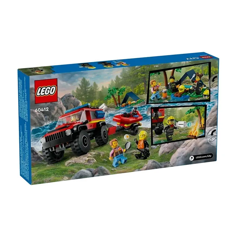 LEGO City Collection 4x4 Fire Truck And Liferaft Building Blocks 301pcs 60412-2