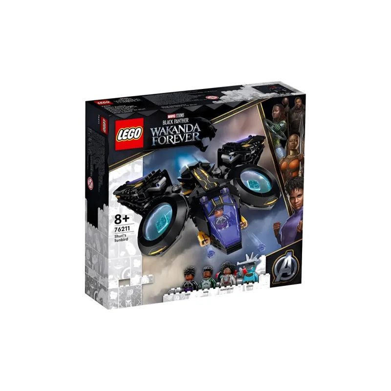 LEGO Marvel, Black Panther 2 Shuri's Sunbird Flight Vehicle Building Blocks 355pcs 76211-1