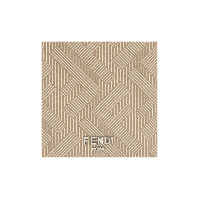 FENDI Cow Leather Card Holder Men's Beige-3
