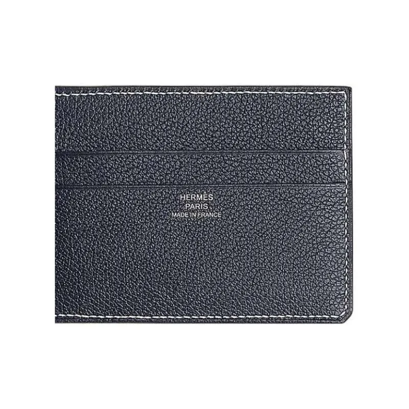 HERMES Evercolor Calfskin Card Holder Women's 2Z Bleu Nuit Midnight Blue-2