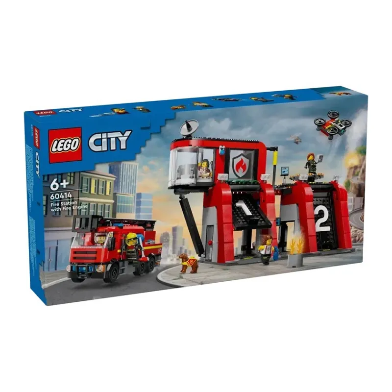 LEGO Fire Station With Fire Truck Building Blocks 60414-2