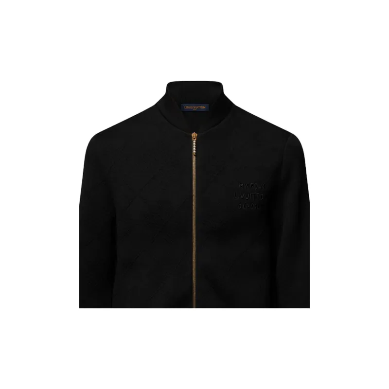 LOUIS VUITTON Textured Knit Wool Blend Blouson-4