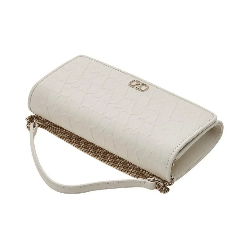 Valentino GARAVANI Cow Leather Crossbody Bag, Shoulder Bag Women's Ivory White-2