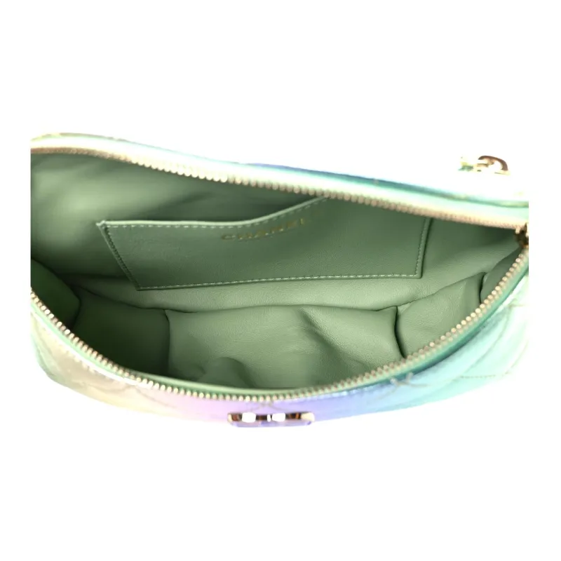 CHANEL Gradient Metal Texture Lambskin Fanny Pack Women's Iridescent Pink & Purple & Green-2