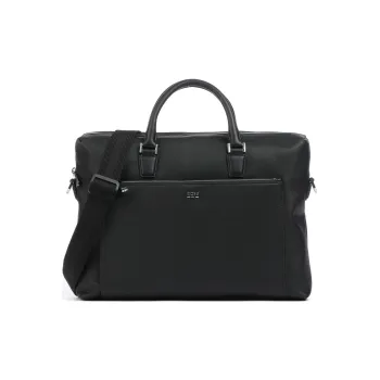 HUGO BOSS Recycled Polyurethane Briefcase Men's Black