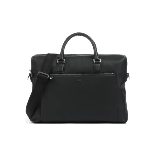 HUGO BOSS Recycled Polyurethane Briefcase Men's Black