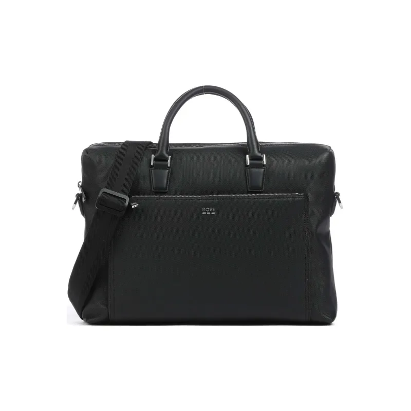 HUGO BOSS Recycled Polyurethane Briefcase Men's Black-0