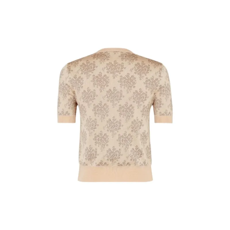 FENDI Floral jacquard Cropped Sweater-1