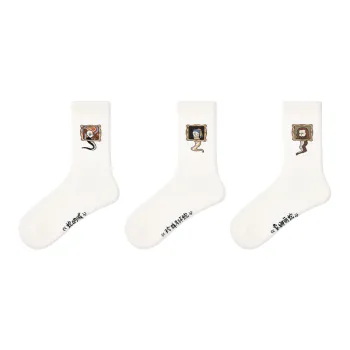 Vine Color Mid Calf Socks Unisex 3 Pack Famous Painting Of A Small Snake