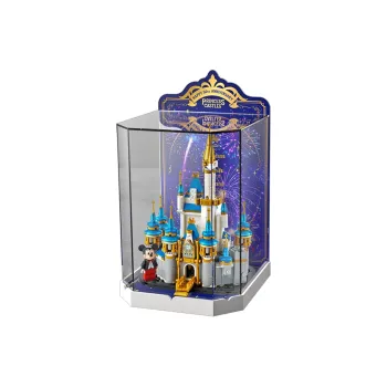 LEGO Mini Disney Castle & Small Gemstone Unibody Sapphire Blue Gold Display Case Building Blocks 1001 2000 40478 2