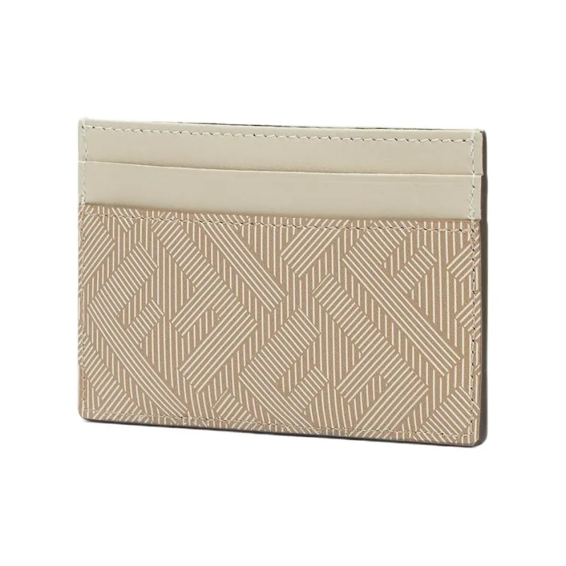 FENDI Calfskin Card Holder Men's Beige-1