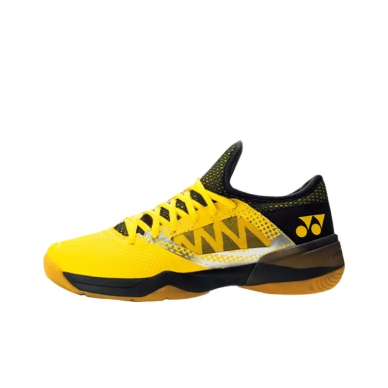 YONEX Anti Slip Wear Resistant Low Top Badminton Shoes Unisex Yellow Black-0