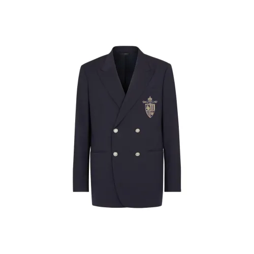 FENDI Double Breasted Crest Embroidered Jacket