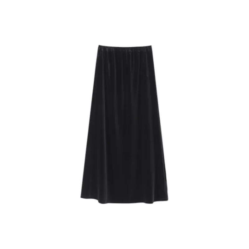 YIISENSEE Casual Long Skirts Women's Ink Black-1