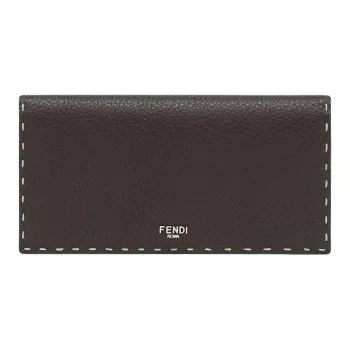 FENDI Selleria Cuoio Romano Calfskin Wallet Men's Brown