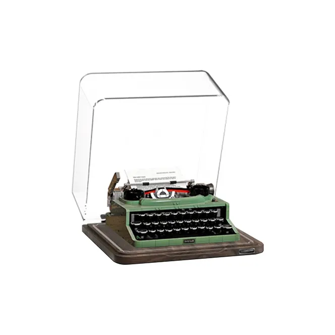 LEGO Typewriter & Unibody Black Walnut Collector's Display Case Version A Building Blocks 21327  Display Case 1-2