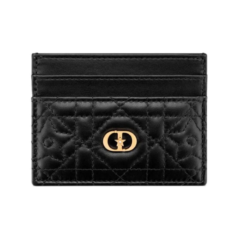 DIOR Caro Sheepskin Card Holder Women's Black-0