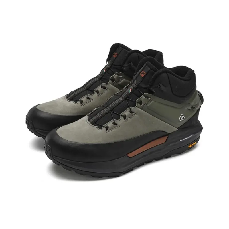 FILA Slip Resistant Mid Top Outdoor Shoes Men's Tea Gray Stallion Black-1