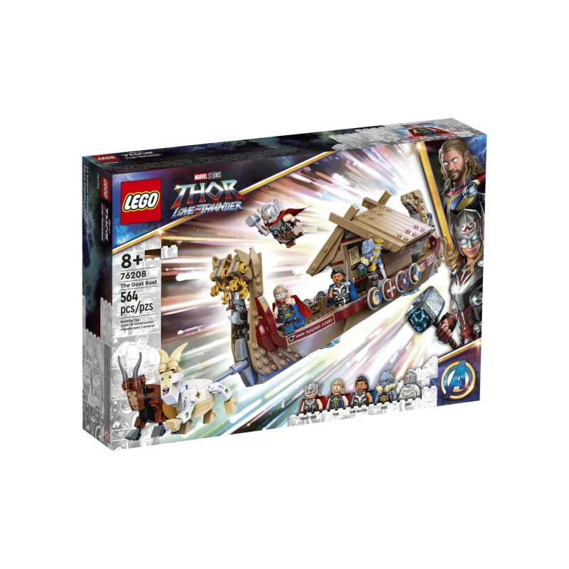 LEGO Super Hero Collection Marvel Thor God Of Thunder Thor Goat Boat Building Blocks 564pcs 76208-0