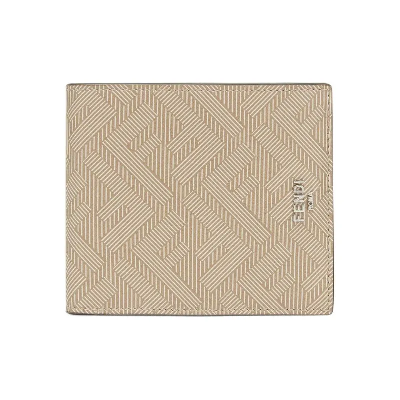 FENDI Calfskin Wallet Men's Beige-0