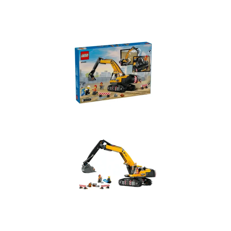 LEGO Yellow Construction Excavator Building Blocks 60420-3