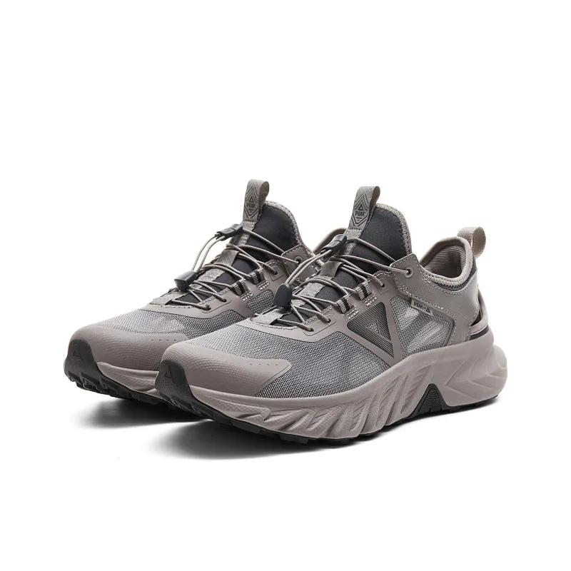 PEAK Cushioning Rebound Wear-Resistant Breathable Slip-Resistant Low-Top Running Shoes Men's Giant Stone Gray-2