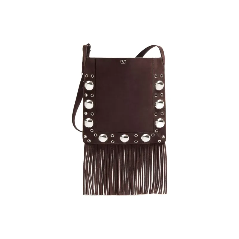 Valentino Suede Shoulder Bag Women's Brown-0