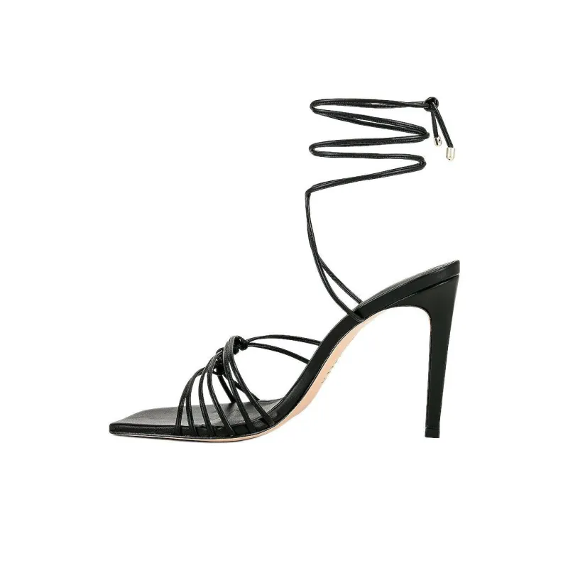 Schutz Sirena Strap Sandals 10.8cm Women's Black-0