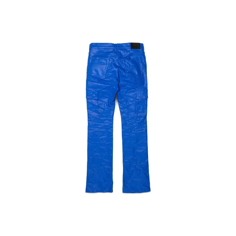 PURPLE-BRAND Patent Film Cargo Flare Skinny Jeans-1